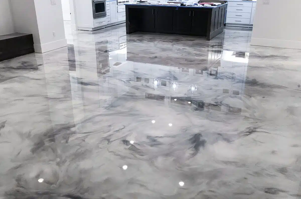 Stunning metallic epoxy flooring installation by Resin Masters