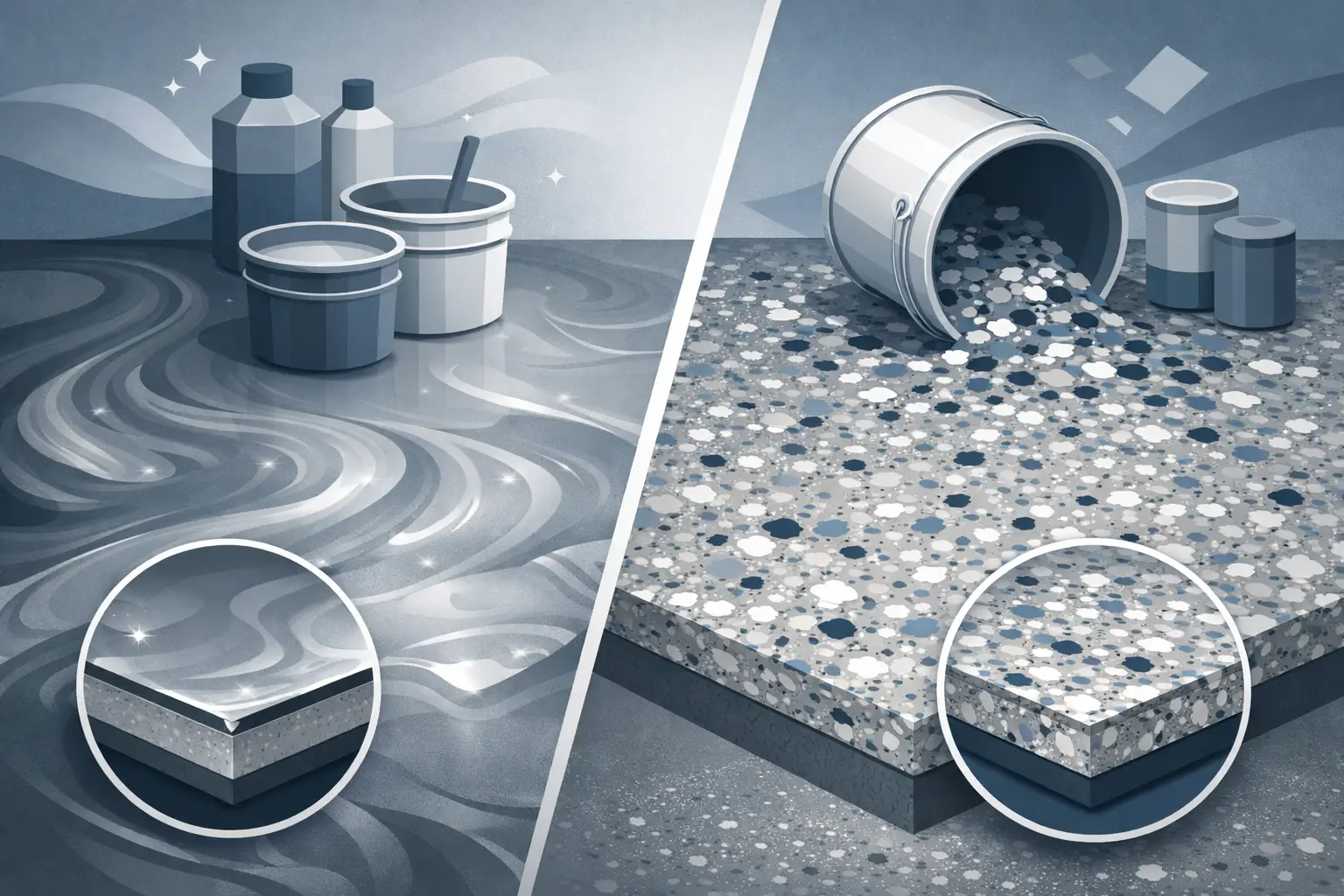 Metallic Epoxy vs Flake Flooring