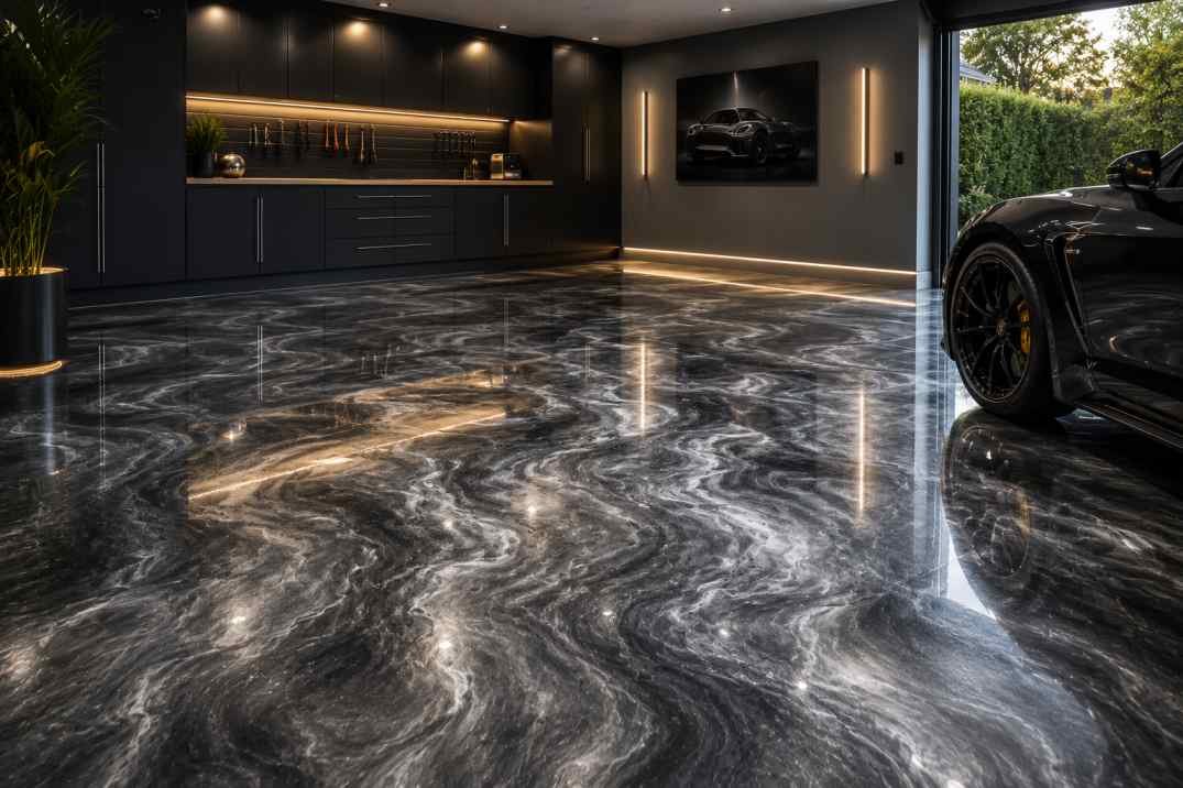 Garage Epoxy Flooring Ideas for Brisbane Homes (2026 Inspiration Guide) 2 Metallic Epoxy