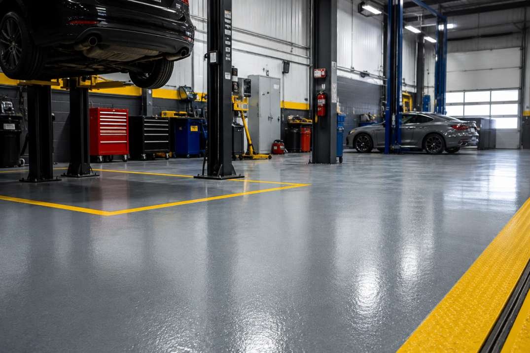 Heavy-Duty Epoxy Screeds & Automotive Workshop Epoxy Flooring