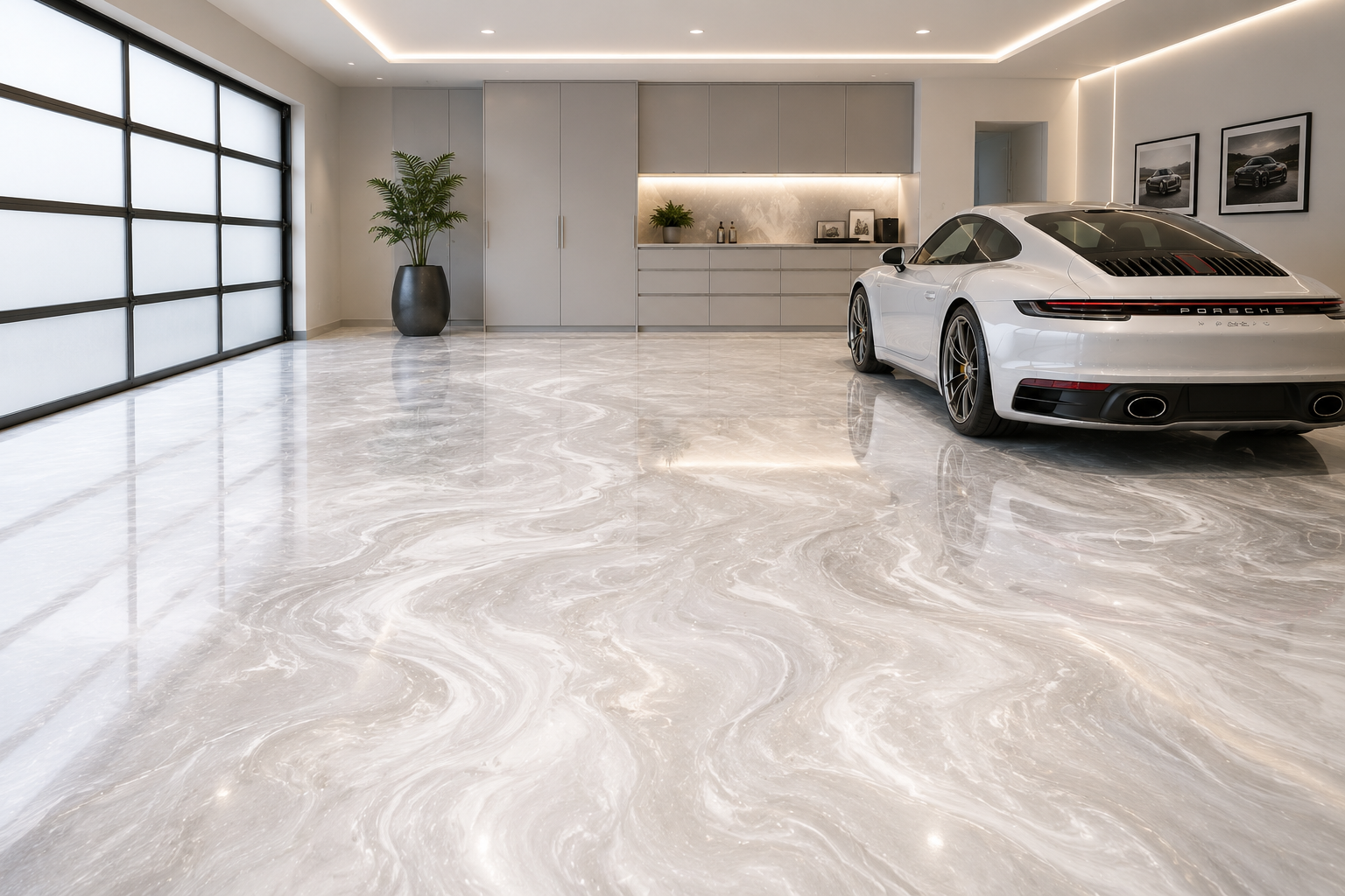 Marble Garage Floor Epoxy — How Metallic Resin Creates a Prestige Garage