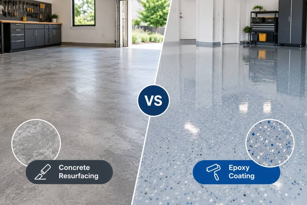 Concrete Resurfacing vs Epoxy Coating